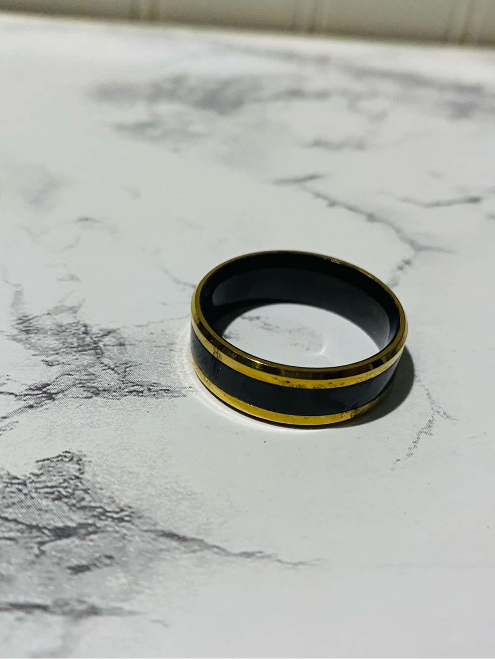 Black and Gold Men's Band Ring - Classic Two-Tone Design- NWOT/ Never Worn
